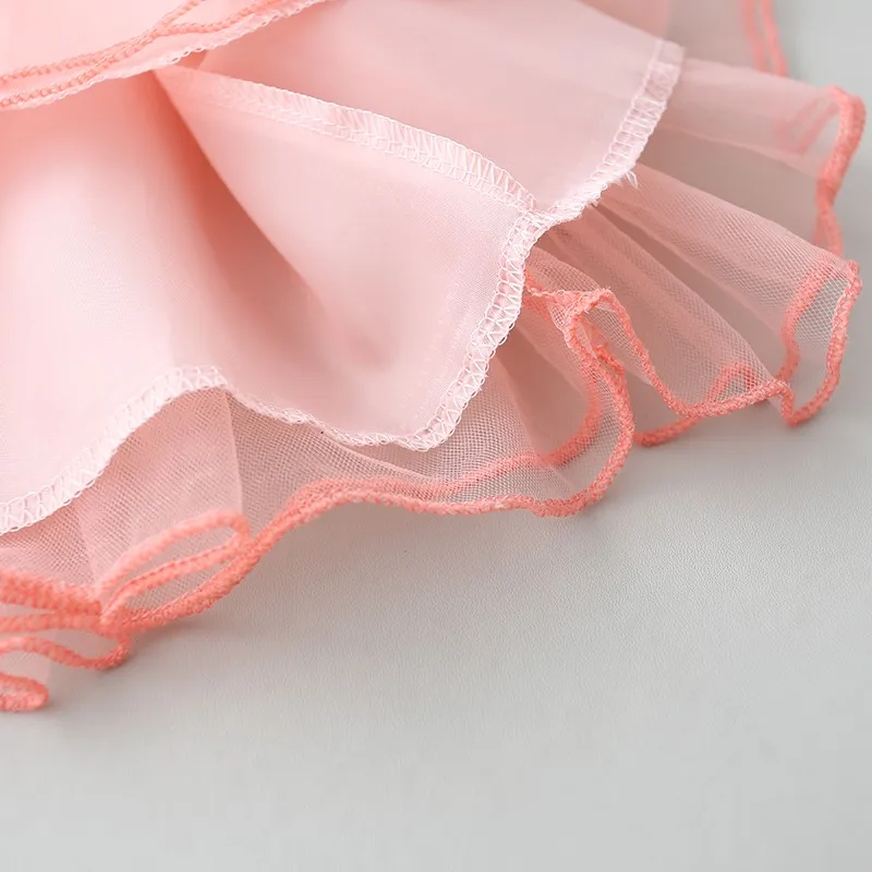 Платья для девочек Новинка 2018 года Милая Белая футболка и розовое платье со