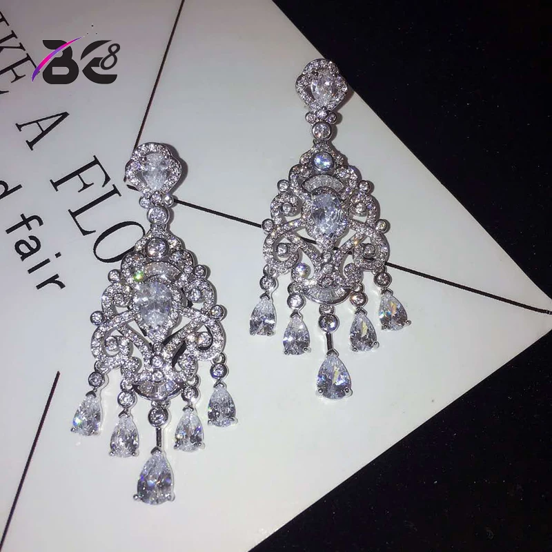 

Be 8 Luxury Water Drop Design Women Bride Long Drop Earrings Fashion Jewelry Pendientes mujer moda Brinco Party Gifts E620