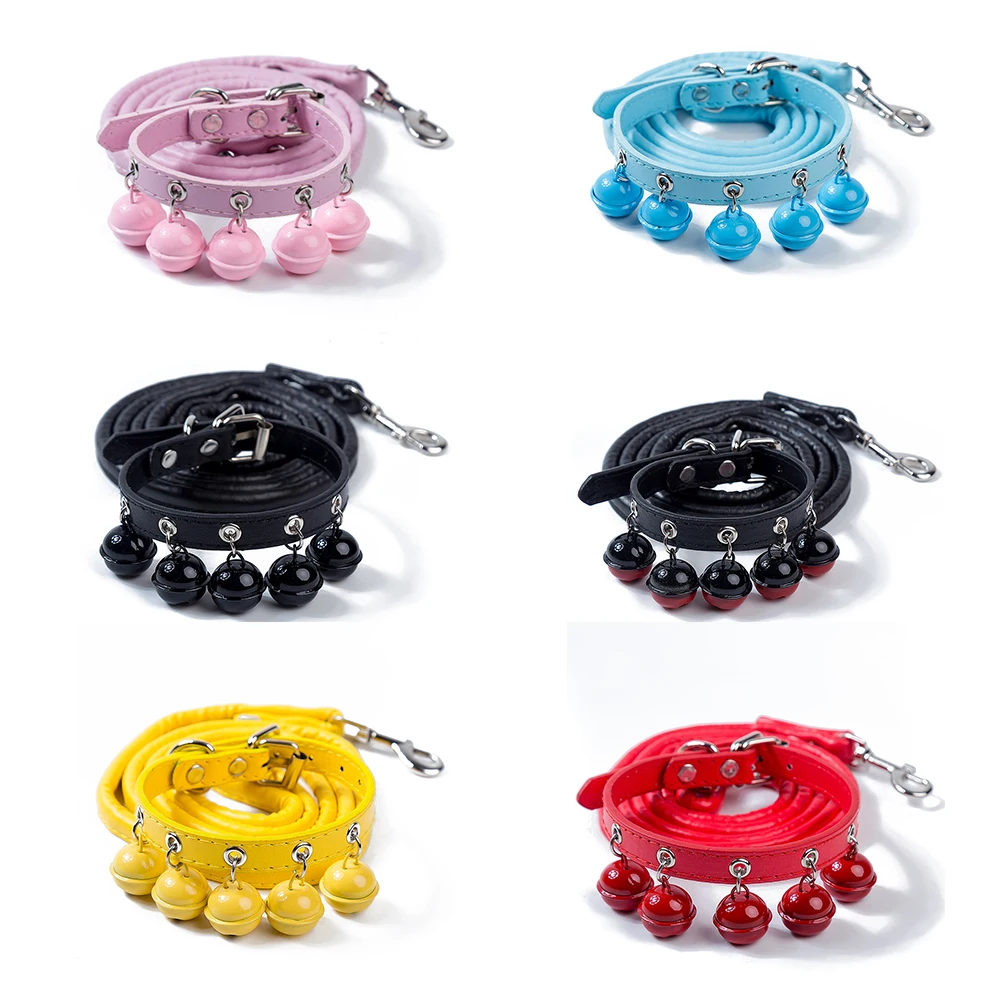 3 компл./лот Твердые колокольчики Щенок Воротник и поводок набор 2 шт./компл.