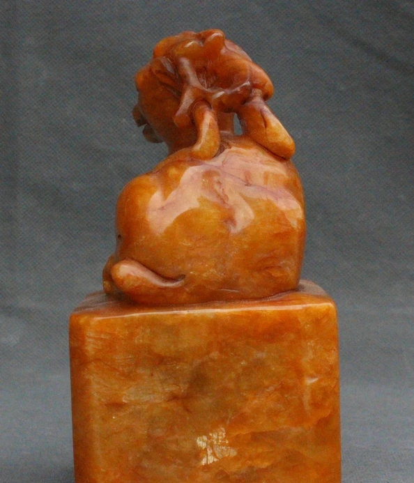 6 &quotКитайский Shoushan камень Коза чудовище слова династии императорская печать