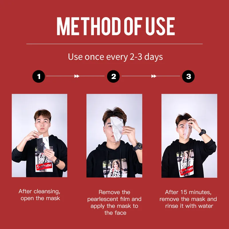 10 шт. Мужская отбеливающая маска для лица поры уход за лицом осветляющая
