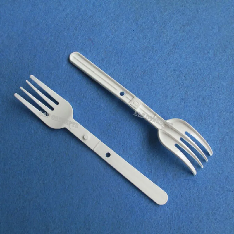 Одноразовые складные вилки из ПНД пластиковые для лапши 1000 шт./лот оптовая