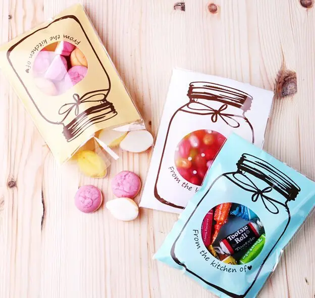 Оптовая продажа 600 шт. 3 цвета Красивая банка прозрачное окно 7x10 виолончель мешок