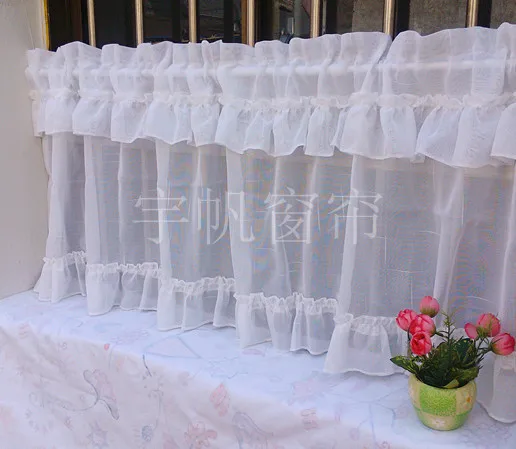 Новые белые короткие занавески прозрачные Занавески для кухни тюлевые на окно