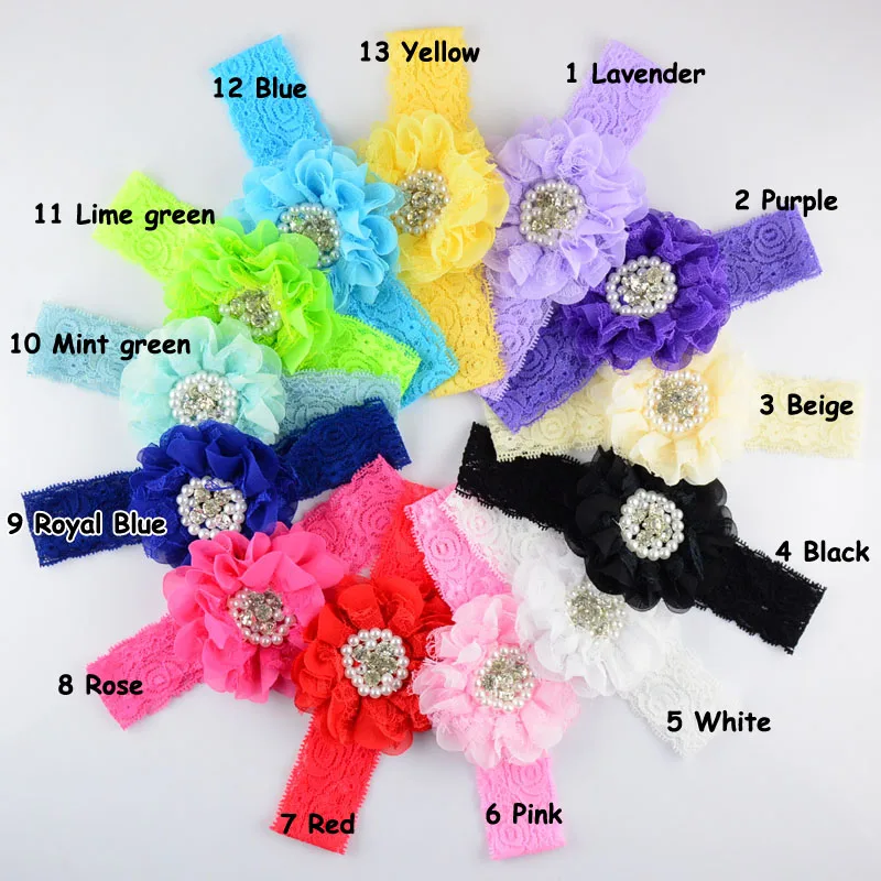 Женская Кружевная повязка на голову с большими шифоновыми цветами и