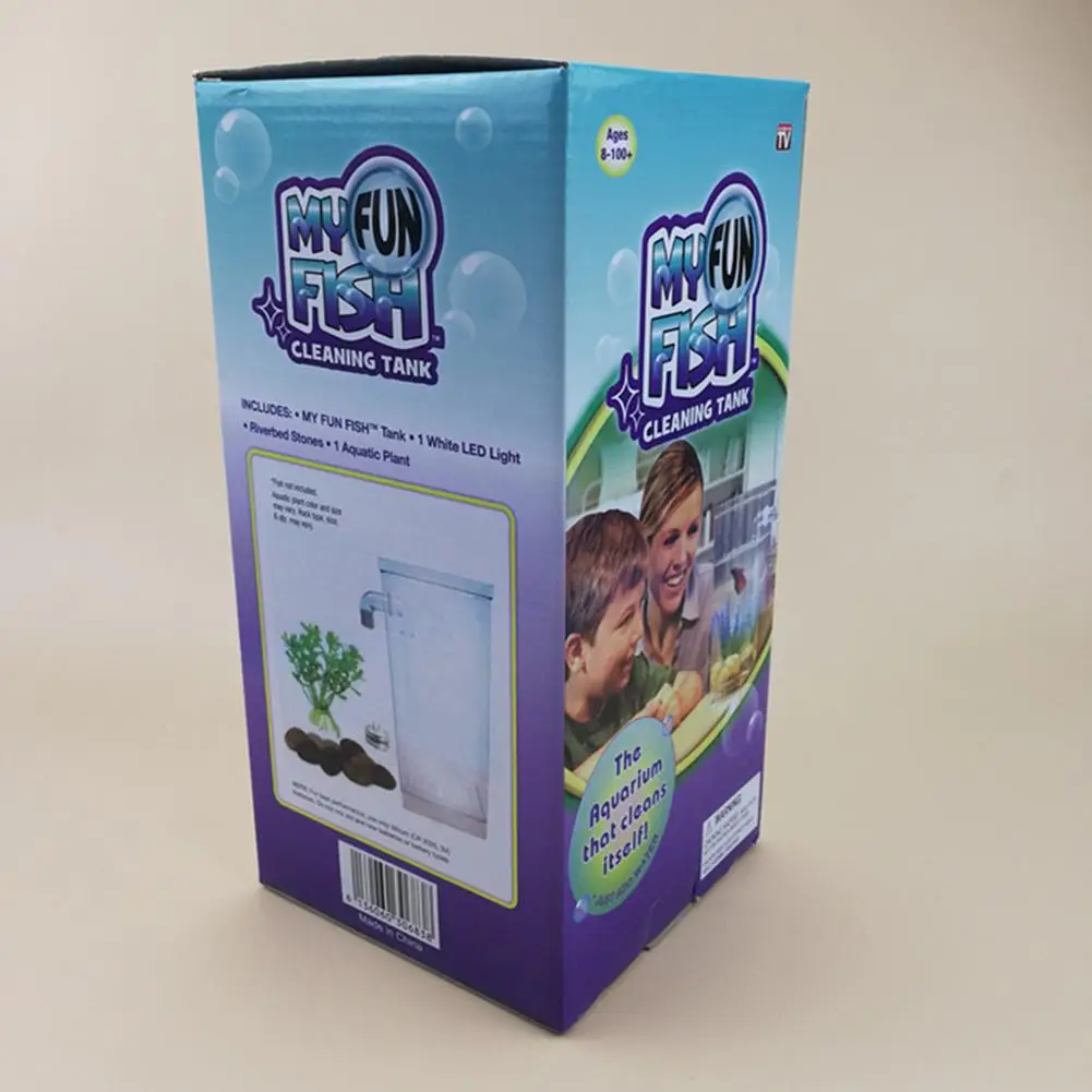 Креативный светодиодный мини аквариум для рыб самоочищающийся рыбный бачок чаша