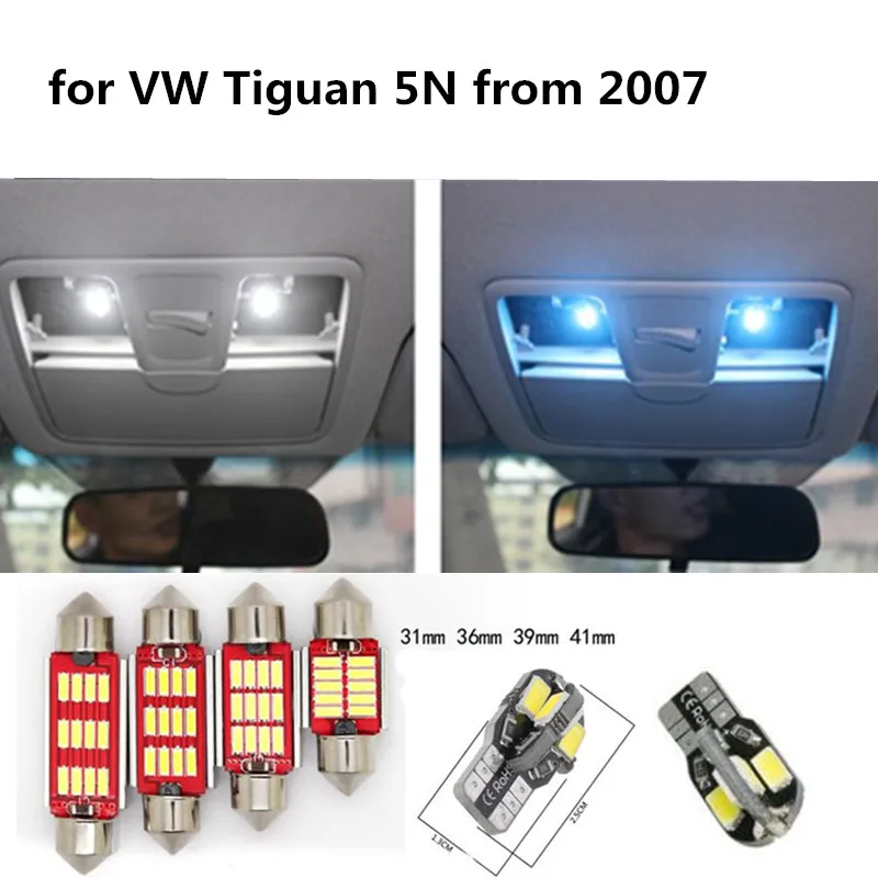 10 шт. Автомобильный светодиодный светильник s для VW Tiguan 5N с 2007 года Canbus Белый