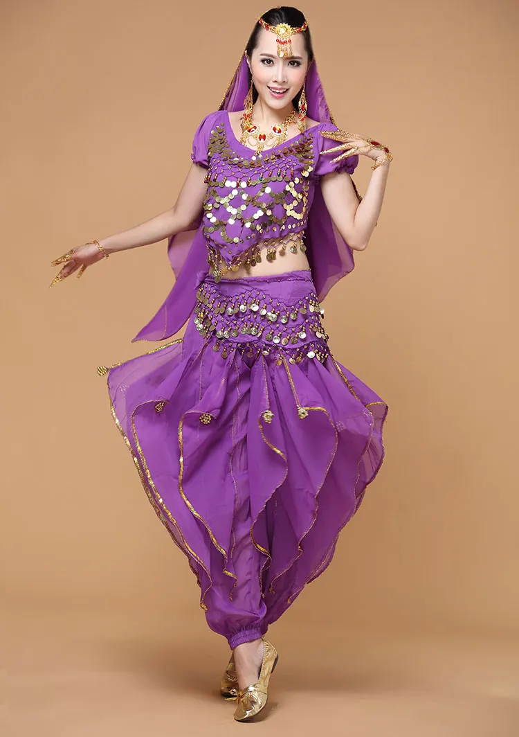 4 шт набор костюма для танца живота женщин выступлений Болливуда соревнований