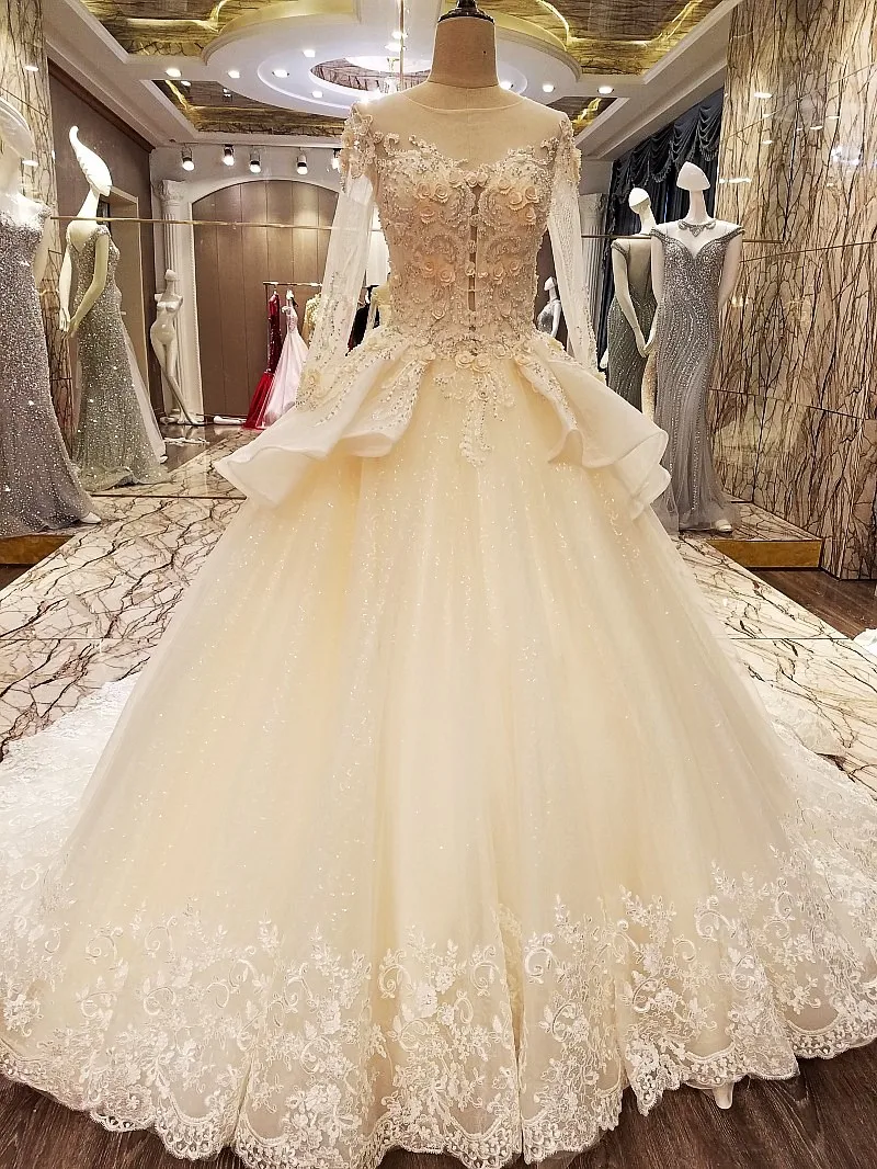Vestido De Noiva новый дизайн 2017 новое пышное свадебное платье с длинными рукавами и