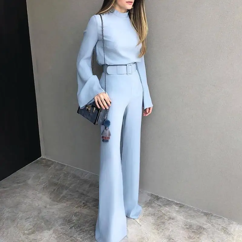 

2020 Polyester Broadcloth Solid Rushed Catsuit Bodysuit Women Vadim Sexy Bodysuit Rompers Womens Jumpsuit New Sky Belt Woman