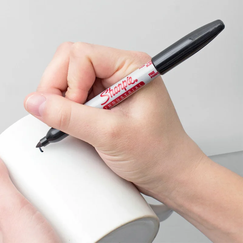 Фото Маркеры масляные Sanford Sharpie, перманентные, 1 мм, 12 шт., черные чернила для ручек мм №5
