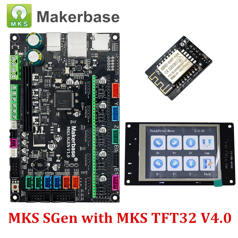 Плата управления 3D принтером MKS SGEN smootieboard с TFT32 дисплеем и WiFi модулем Run smootieware