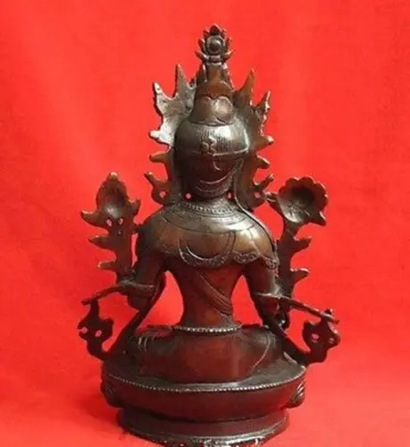 Бесплатная тибетская бронзовая белая статуя Будды Kwan-yin Tara 6 4 &quotH | Дом и сад