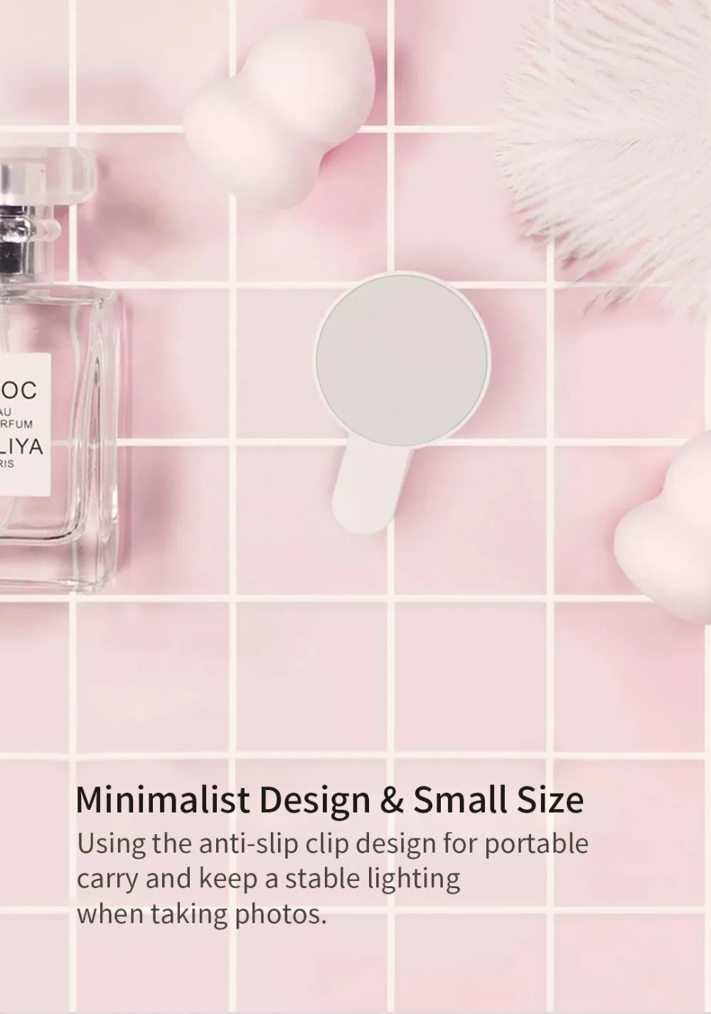 Xiaomi Mijia, интеллектуальное портативное зеркало для макияжа, настольное, светодиодное, складное, световое зеркало, для общежития, настольное, adjustable