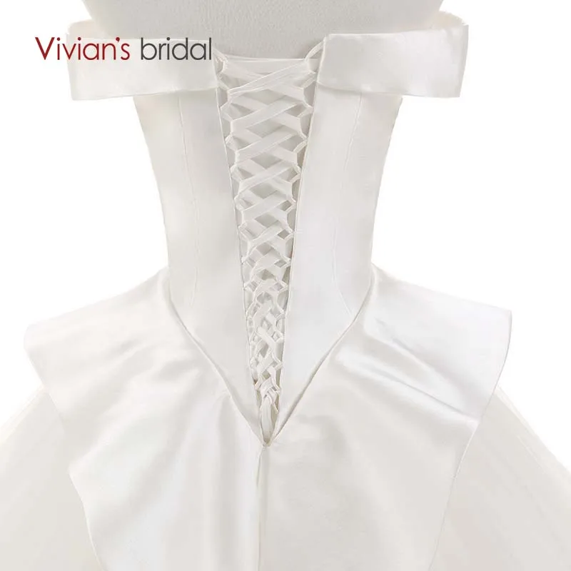 Вивиан свадебные с открытыми плечами без рукавов Простой бальное платье