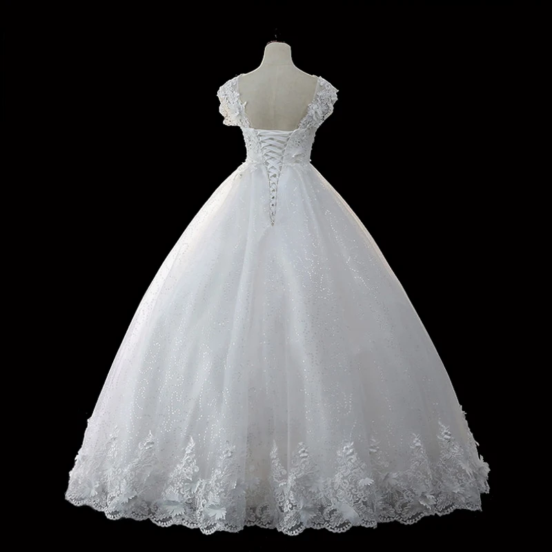 LOVSKYLINE 2018 Robe De Mariage принцесса Bling Роскошный квадратный воротник бисер бальное