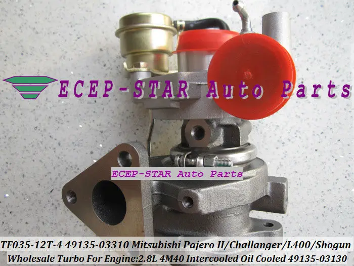 Турбо для mitsubishi Pajero Shogun Canter Challanger Delica L400 4M40 2.8L с масляным охлаждением TF035 49135 03310