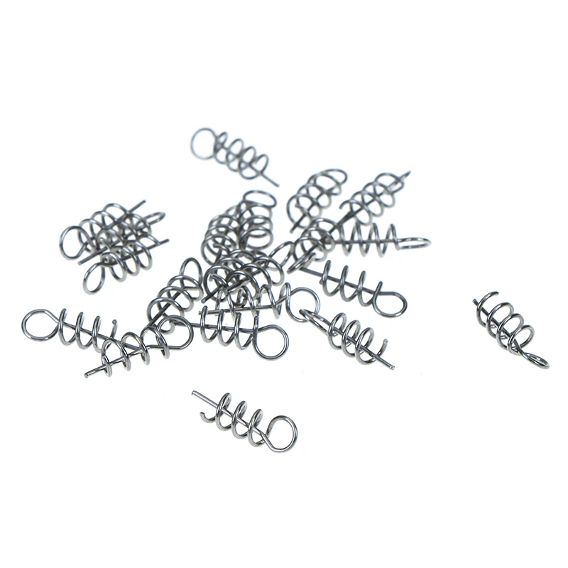 20Pcs Fishing Hook Centering Pins Fixed Latch Needle Spring Twist Crank Lock for Soft Lure Pin | Спорт и развлечения