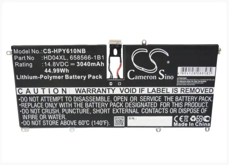 Аккумулятор Cameron Sino 3040mAh Для HP Envy 6-1000 Spectre TU XT 13-2000eg 2021 685866-1B1 685989-001 HD04XL | Электроника