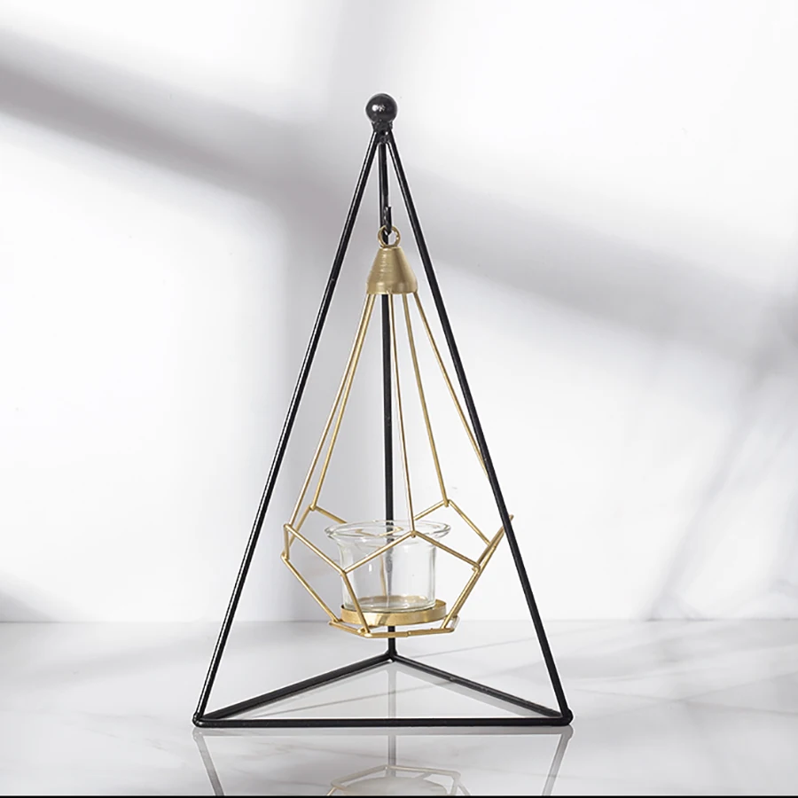 Современный потертый свадебный металлический золотой чайный светильник с