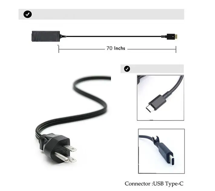 45W 20V/5V 2.25A/2A USB-C Type C адаптер переменного тока для ноутбука Dell XPS 12 9250 и Latitude 7370 7275 Venue