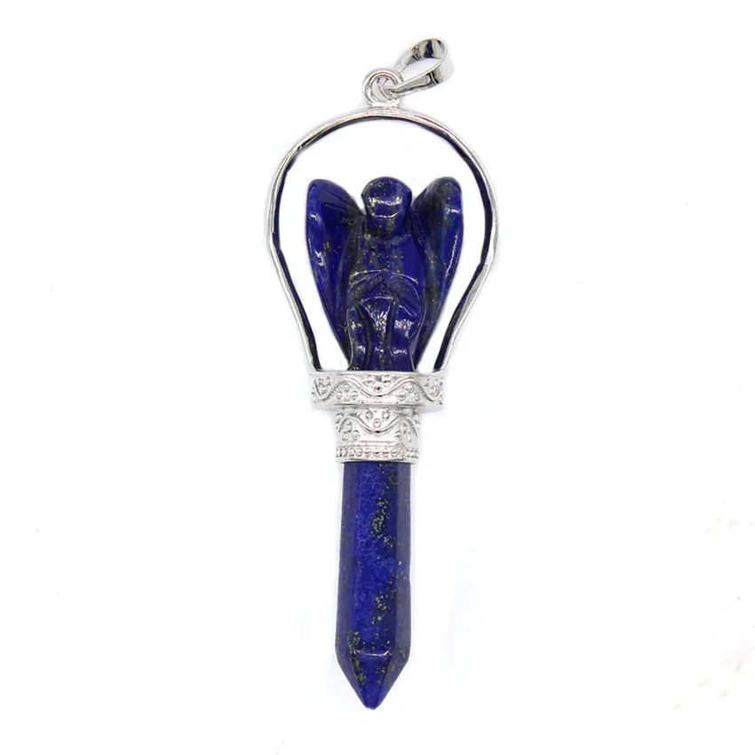 100-Unique Classic Style 1 Pcs Silver Plated Lapis Lazuli Angel Pendant Divination Jewelry | Украшения и аксессуары