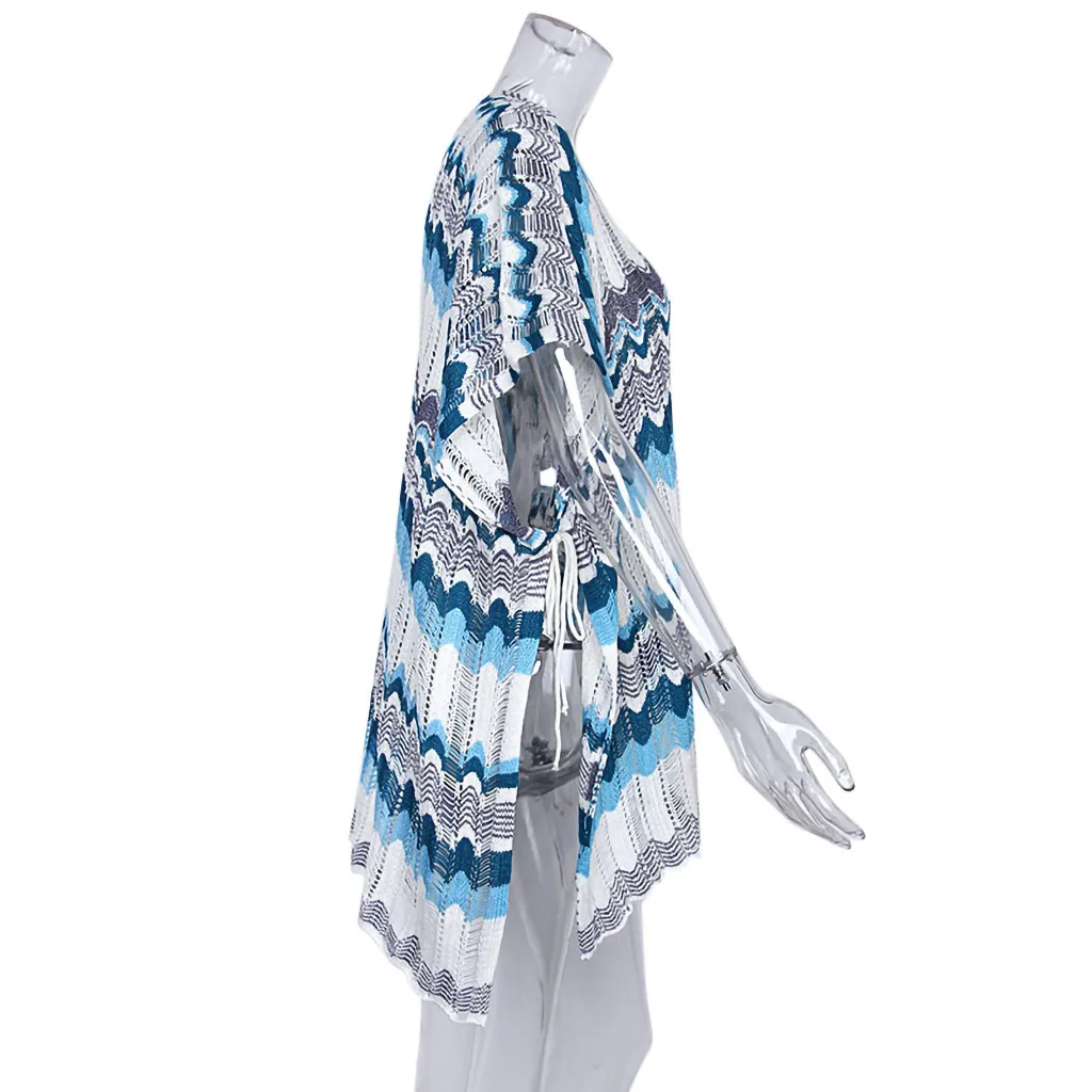 Женское вязаное бикини, накидка, купальник, вязанное пляжное платье, купальник, открытая пляжная туника, свитер накидка, летнее пляжное платье-кафтан