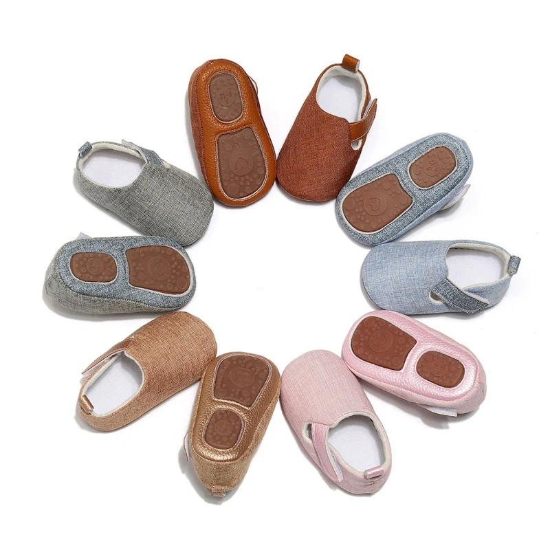 

Baby Boy Shoes Infant First Walkers Nonslip Hard Sole Toddler Baby Shoes Autumn/Spring for 0-18M