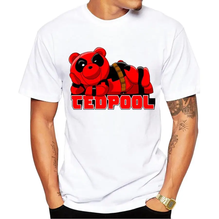 2018 Newest Men's Deadpool T shirt Fashion Punk Pug/ Fish/ Bat Printed Men T-Shirts Porco Rosso Design Funny tops tee | Мужская