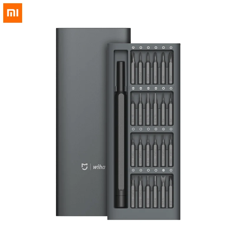 Набор отверток Xiaomi Mijia Wiha для ежедневного использования, 24 прецизионных магнитных биты, алюминиевая коробка, отвертка Xiaomi, набор для умного дома