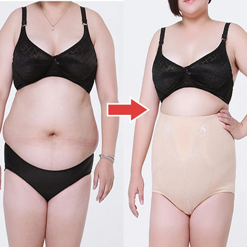 5XL плюс Размер женские трусики для коррекции фигуры кружевные похудения высокая