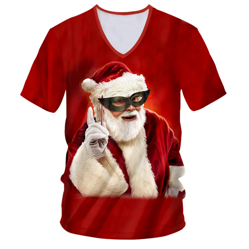 OGKB Мужская Осенняя новая свободная Красная футболка с 3D принтом забавная маска