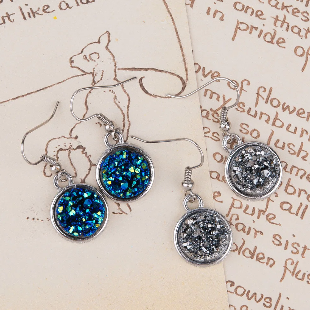 DoreenBeads, полимерные серьги-капли, тусклый серебряный цвет AB, Круглые, ручной работы, шикарные серьги, ювелирные изделия для женщин 34x15 мм, 1 пара