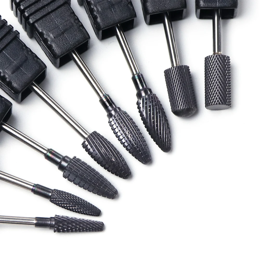 1 шт. черные вольфрамовые твердосплавные фрезы для ногтей электрические