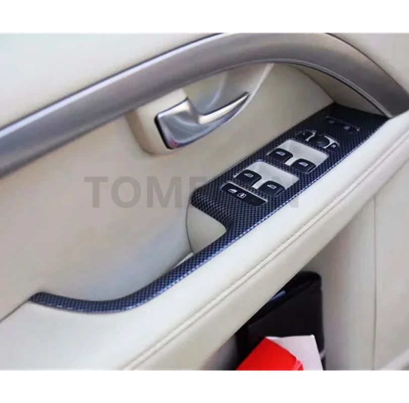 TOMEFON ABS углеродное волокно краска для Volvo S80 2009 до 2011 интерьер спереди вентиляционное отверстие переключения передач переключатель окна панель Стайлинг отделка
