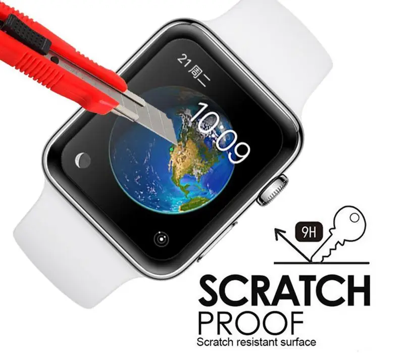 3D изогнутое полное покрытие закаленное стекло для Apple Watch 1 2 3 4 полная защитная