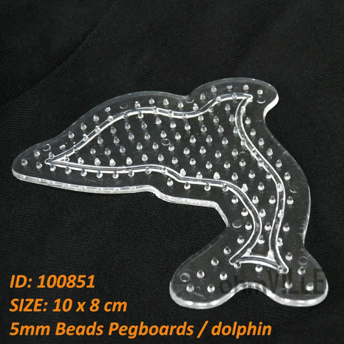 100851 Dolphin Pegboards для 5 мм перлер Хама бисер плавные узоры ~ прозрачная Peg доска +
