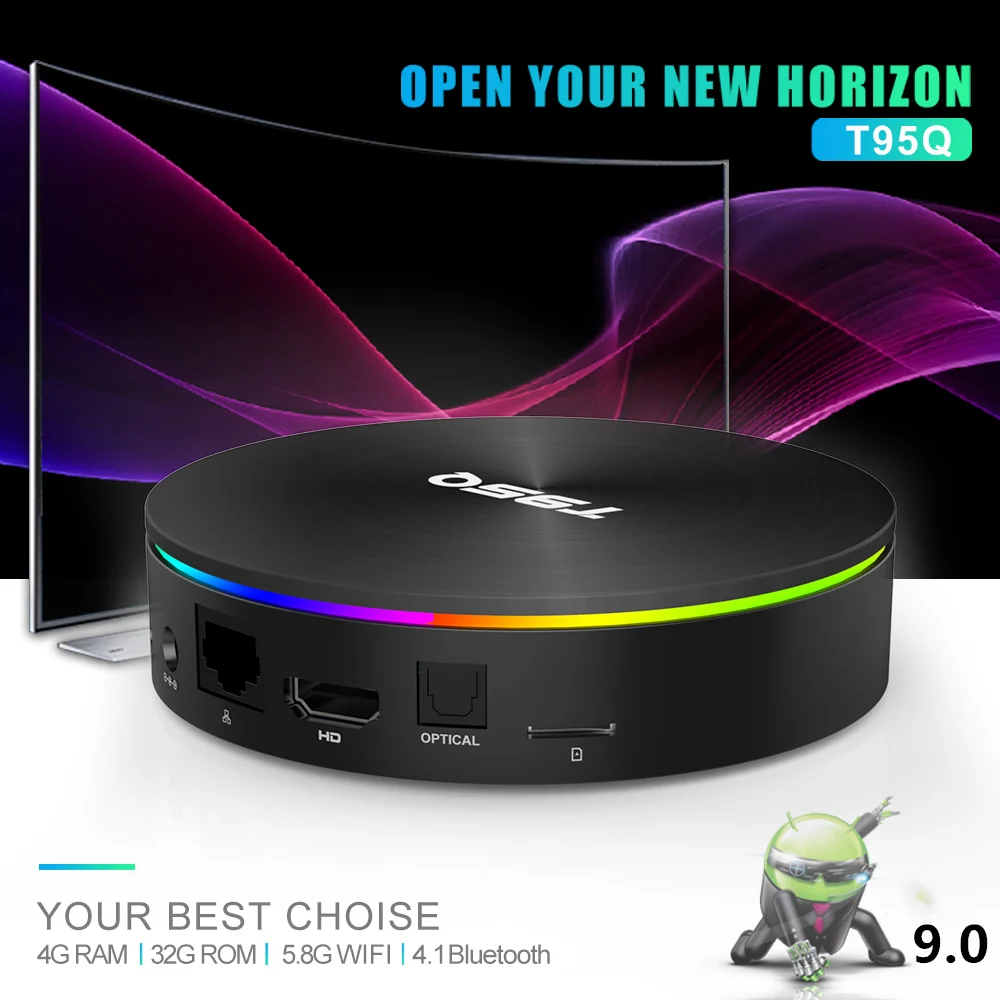 T95Q Android 9,0 ТВ приставка Amlogic S905X2 Quad Cor 4G 32G 2,4/5,8G Wifi BT4.1 100M 4K медиаплеер 4GB64GB Смарт ТВ приставка PK X96Max