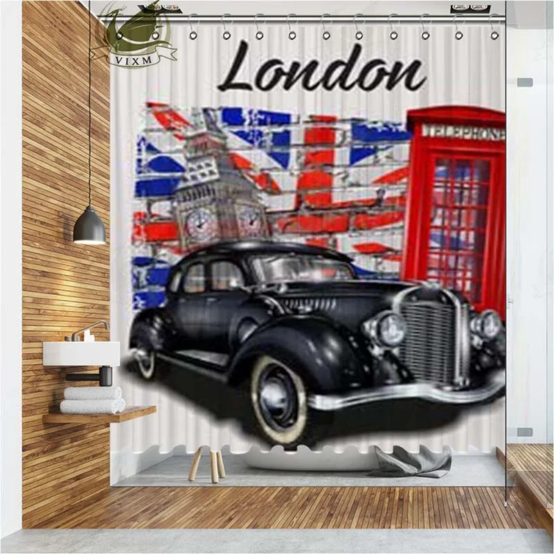 Vixm автомобильные дорожные занавески для душа ретро постер водонепроницаемые из