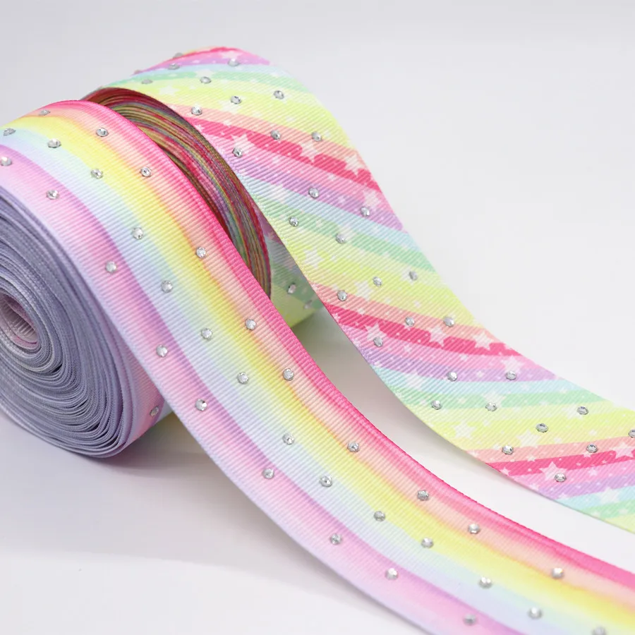 5 ярдов горячей бурения Grosgrain ленты Diamond Печатных 1 &quot38 мм пробки для бутылок DIY