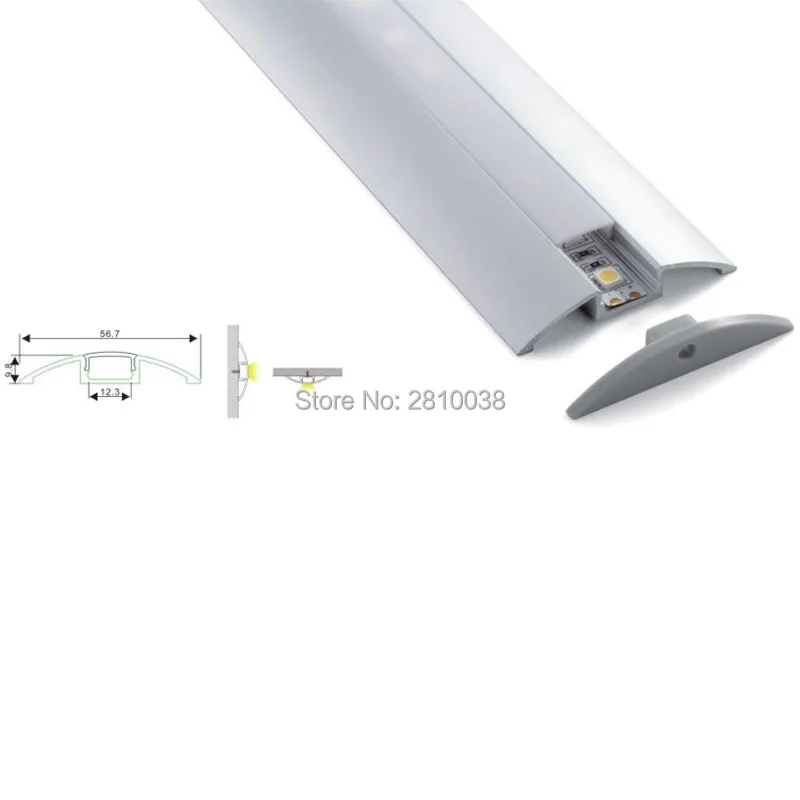 20 x 1M Sets/Lot Flat aluminum profile for led light bar and arch shape led housing profile for cabinet closet lights