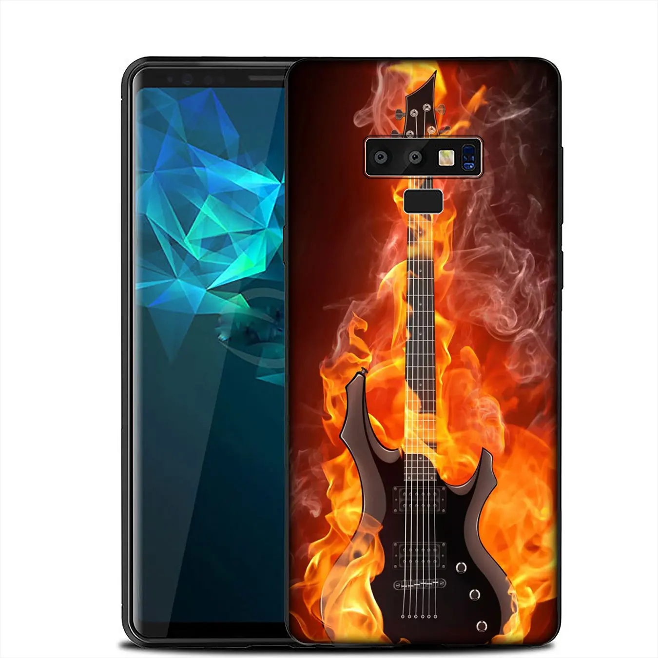 IYICAO Music guitar DJ luxury Soft Silicone Case for Samsung Galaxy A6 A9 A8 A7 2018 A3 A5 2016 2017 Note 9 8 10 Plus Lite |