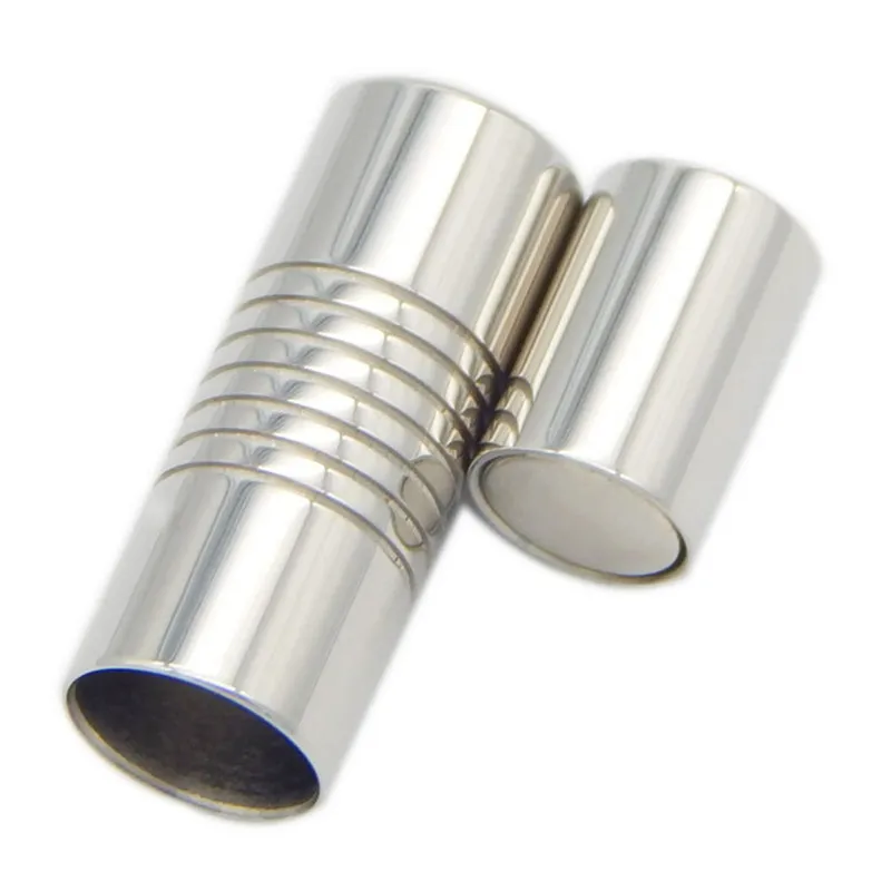 5 шт./лот круглые магнитные застежки из нержавеющей стали серебряный тон