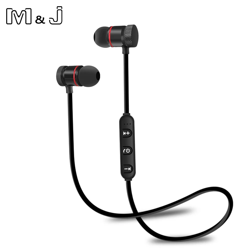 M & J металлический спортивные наушники Bluetooth от пота магнитные стерео
