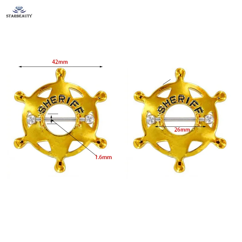 1 пара кольца для пирсинга сосков 14 г золотого цвета хирургический стальной