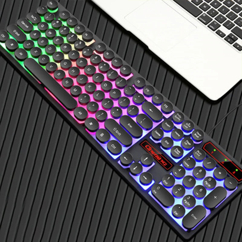 V8 игровая клавиатура Паровая панк 104 клавиши с подсветкой Проводная USB
