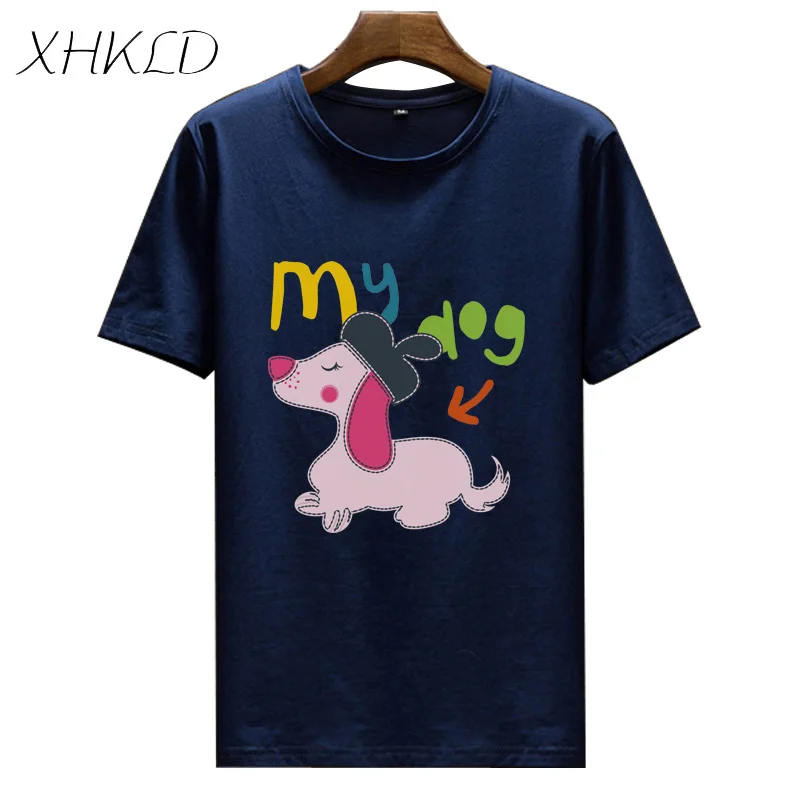 XHKLD 2018 летняя модная футболка с принтом топы мультяшная белая хлопковая Мужская