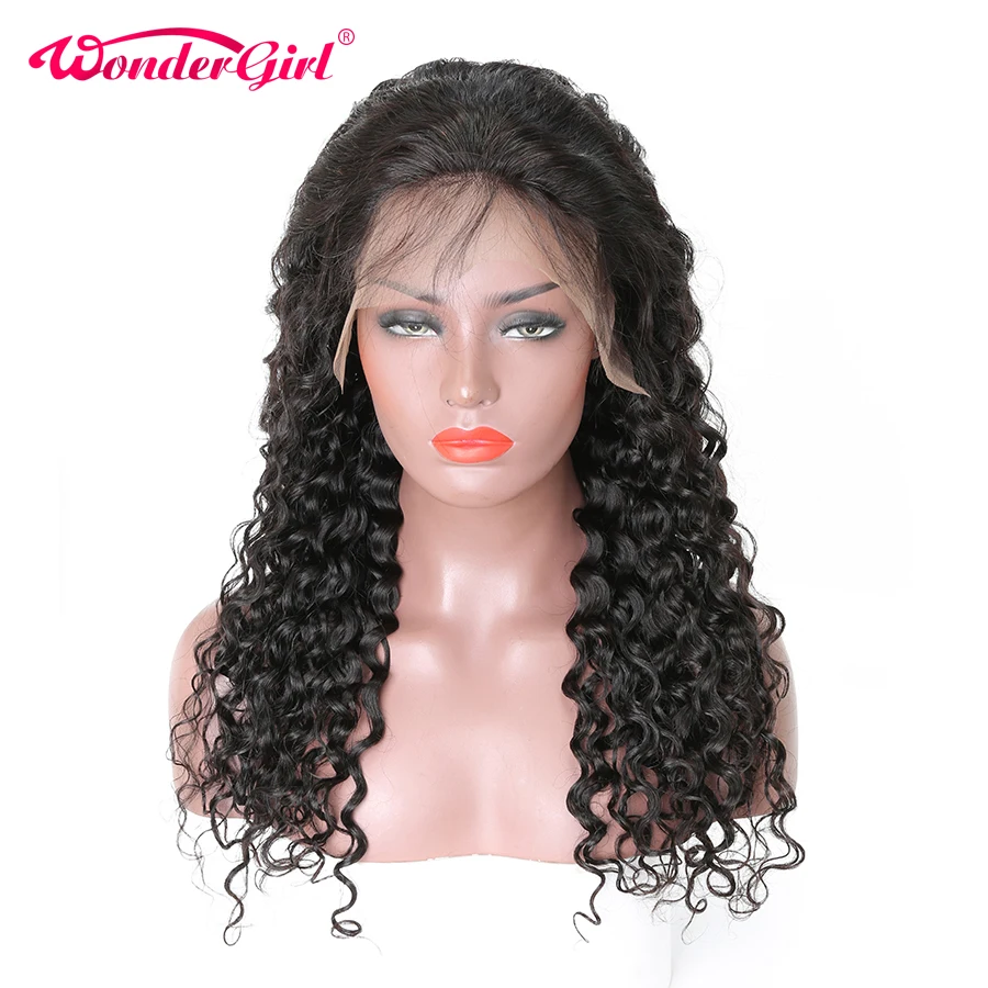 Wonder girl 13x6 волна воды парик бразильские волосы Glueless фронта шнурка человеческих