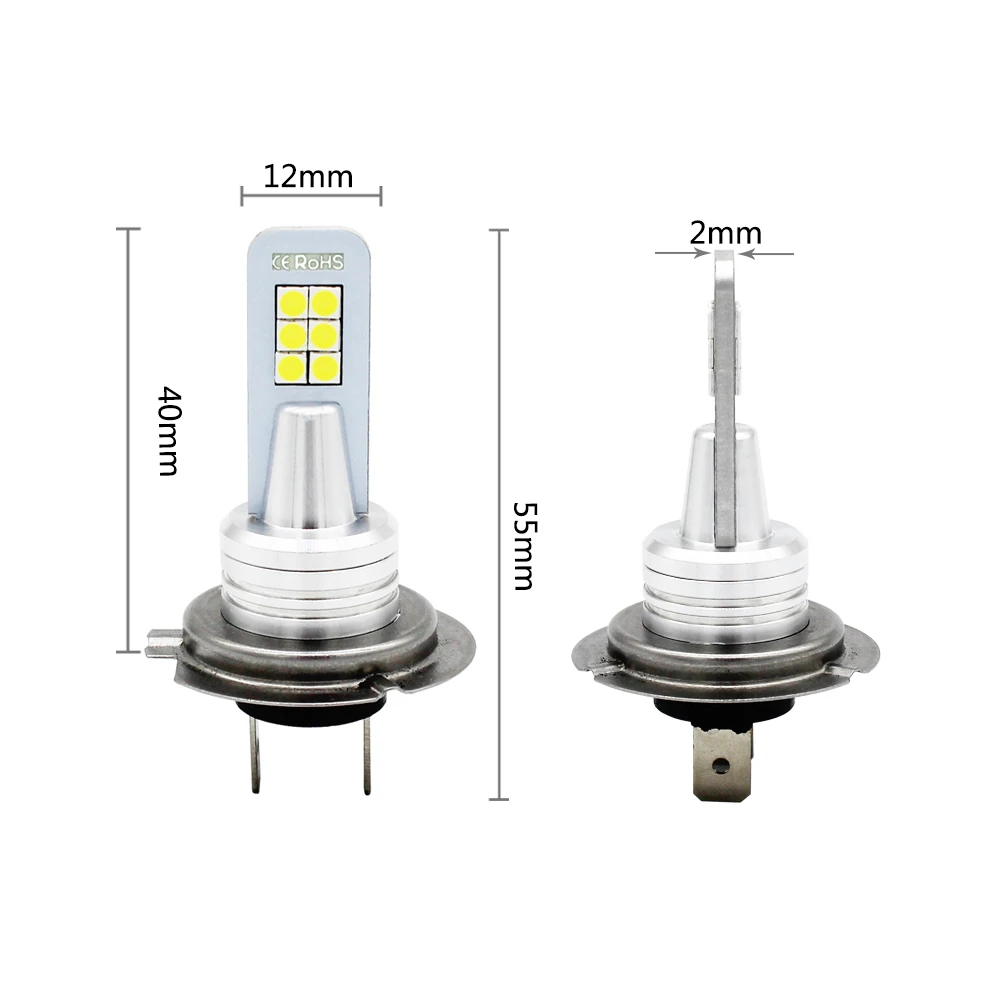 CJXMX 2 шт. H7 светодиодный противотуманный светильник для автомобиля 1200LM 12 3030SMD