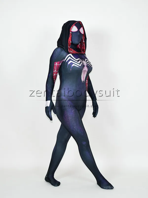 Gwenom Косплей Костюм Femme Symbiote Venom костюм паук Гвен Стэйси Супергероя человека